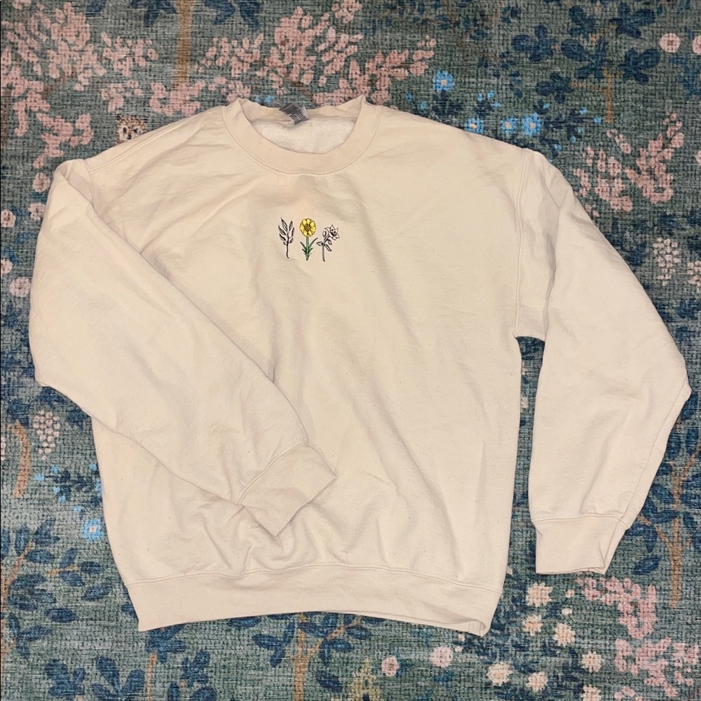 Gildan Embroidered Cream Sweatshirt